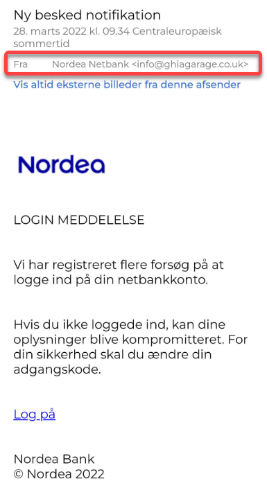 Falsk mail 4 (Nordea) (003) 1